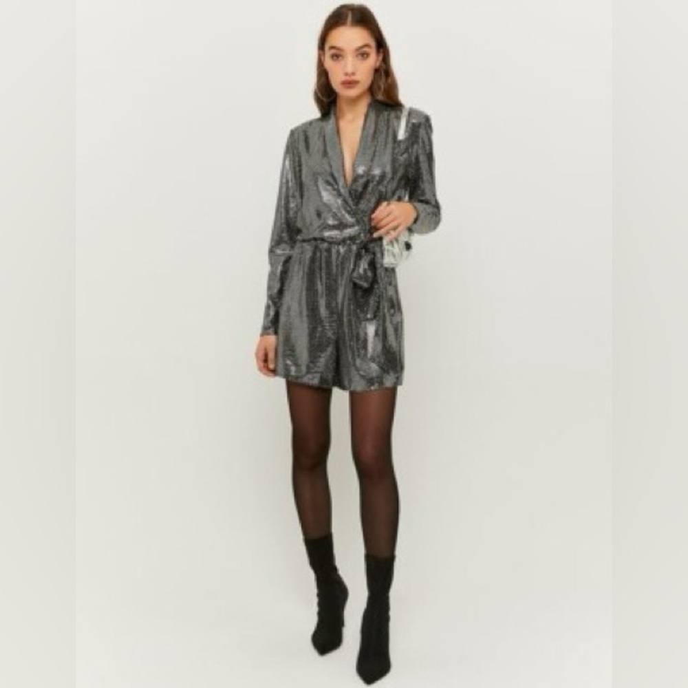 Zara metallic sparkling romper size small